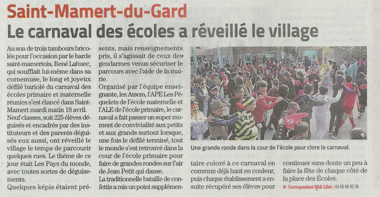 Revue De Presse Saint Mamert Du Gard