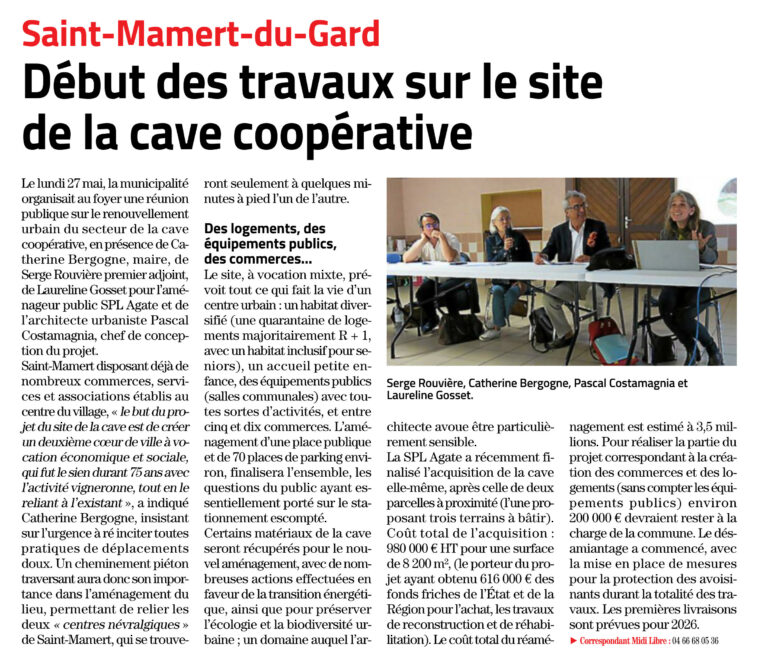 Saint-Mamert-du-Gard Conseil Début des travaux sur le site de la coopérative.