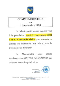 Commémoration 11 novembre affiche